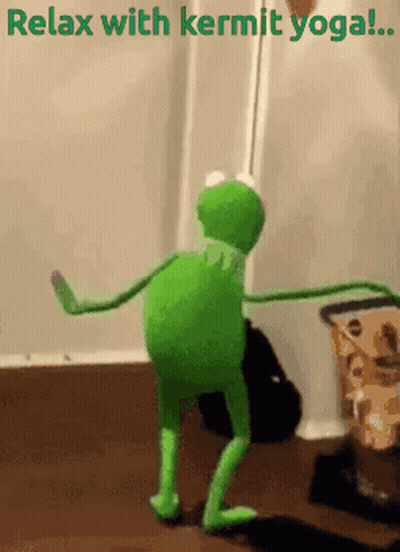 Kermit The Frog Dancing Relax With Kermit Yoga GIF