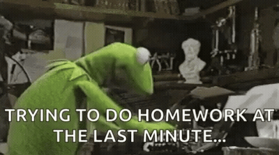 Kermit The Frog Doing Homework Last Minute GIF