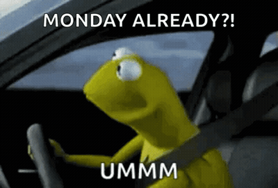 Kermit The Frog Driving Car Monday Already Ummm GIF
