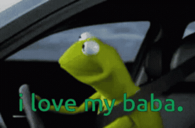 Kermit The Frog Driving Car Saying I Love My Baba GIF