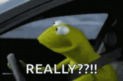 Kermit The Frog Driving Car Says Really GIF