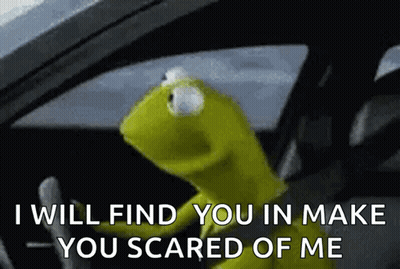Kermit The Frog Driving I Will Find You GIF