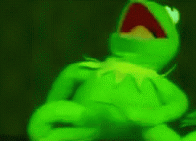 Kermit The Frog Eating Cheese And Laughing GIF