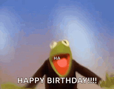 kermit the frog from sesame street says happy birthday