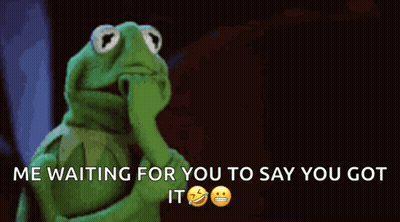 Kermit The Frog Hand To Mouth Saying Me Waiting For You To Say You Got It GIF
