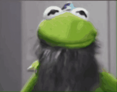 Kermit The Frog Has A Beard And A Blue Hat GIF