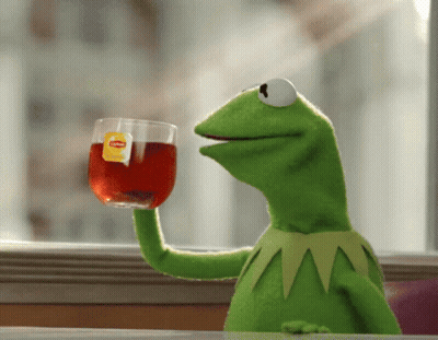 Kermit the Frog Holding Lipton Tea
