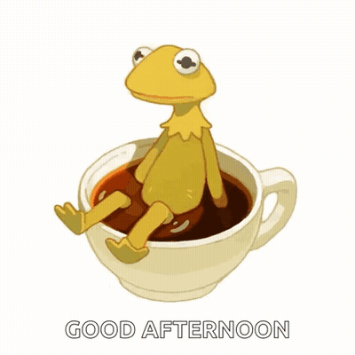 Kermit The Frog In Coffee Saying Good Afternoon GIF