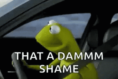 Kermit The Frog In Driver Seat Saying That A Damm Shame GIF