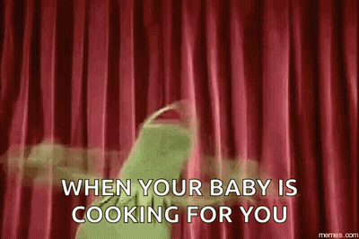 Kermit The Frog In Front Of Red Curtain GIF