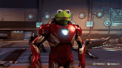 Kermit The Frog In Red And Gold Iron Man Suit GIF