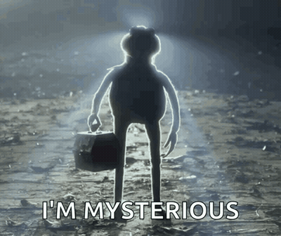 Kermit The Frog Is Holding A Briefcase And Says " I 'M Mysterious " GIF