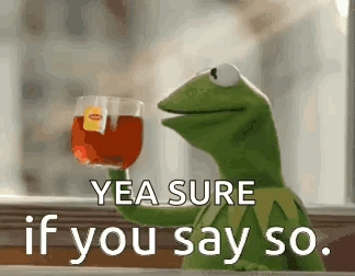 Kermit The Frog Is Holding A Glass Of Tea . GIF