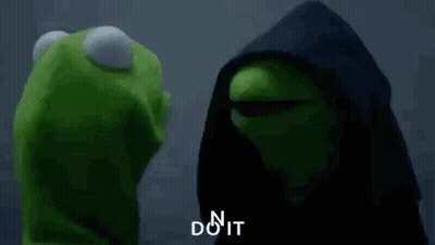 Kermit The Frog Is Wearing A Black Hood And Talking To A Person . GIF