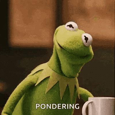 Kermit The Frog Looking At Camera With Coffee GIF