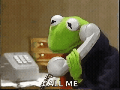 Kermit The Frog On Phone Saying Call Me GIF