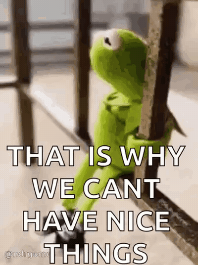 Kermit The Frog Saying We Cant Have Nice Things GIF