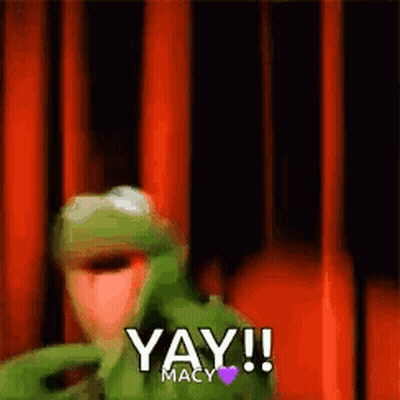 Kermit The Frog Saying Yay Macy GIF
