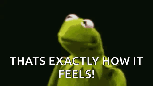 Kermit The Frog Says That 'S Exactly How It Feels On A Black Background GIF