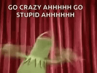 Kermit The Frog Screaming Before Red Curtain GIF