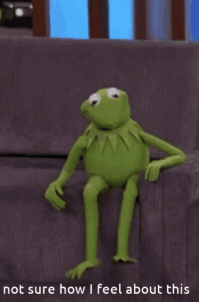 Kermit the Frog Sitting on Couch Not Sure How I Feel