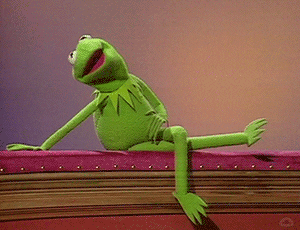Kermit The Frog Sitting On Pink Couch GIF