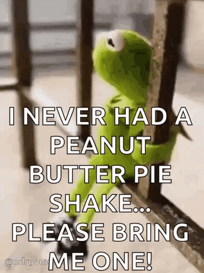 Kermit The Frog Sitting With Peanut Butter Pie Shake GIF