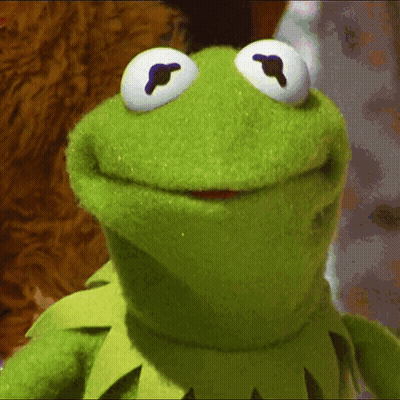 Kermit The Frog Smiling Looking Up GIF