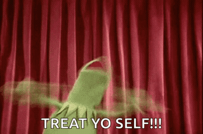 Kermit The Frog Standing Arms Outstretched In Front Of Red Curtain GIF