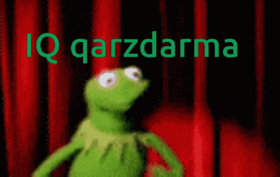 Kermit The Frog Standing In Front Of Red Curtain With IQ Garzdarma GIF