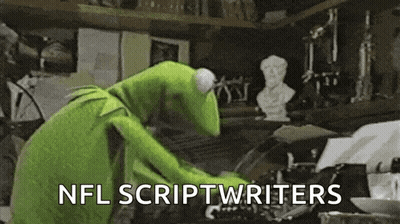 Kermit The Frog Typing On Typewriter With NFL Scriptwriters GIF
