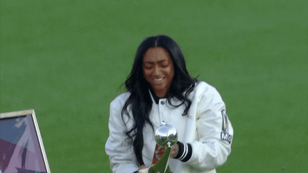 Kerolin Recieve The Mvp Trophy GIF