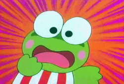Keroppi Doing Shock Face Reaction GIF