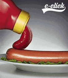 Ketchup Licking Sausage Ad  GIF