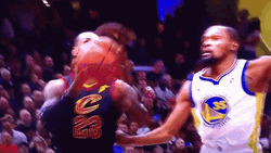 Kevin Durant Blocking Lebron GIF
