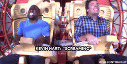 Kevin Hart Screaming With Jimmy Fallon GIF
