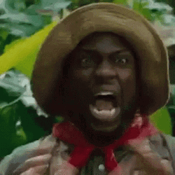 Kevin Hart Shouting Terrified GIF