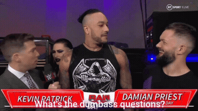 Kevin Patrick And Damian Priest Are Being Interviewed On A Wrestling Show GIF