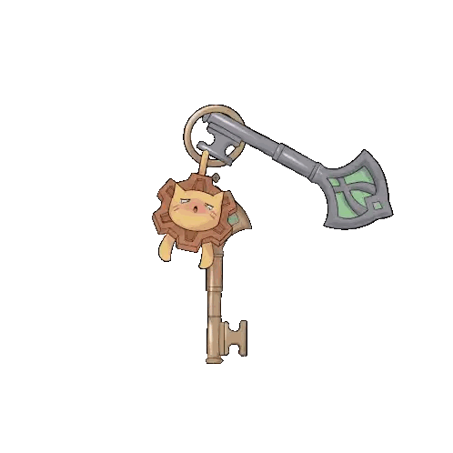 Key And Lion Keychain Sticker