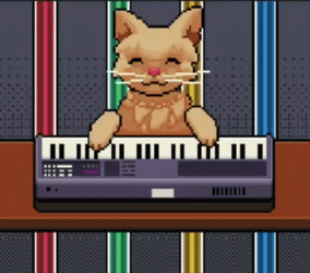Keyboard Cat Playing Game GIF