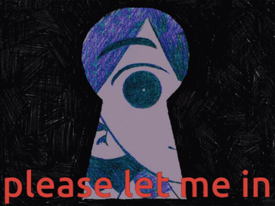 Keyhole Saying Please Let Me In GIF