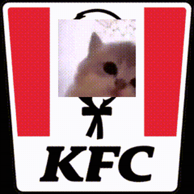 KFC Logo With Cat Behind It GIF