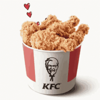 KFC Popcorn Chicken Bucket On Paper GIF