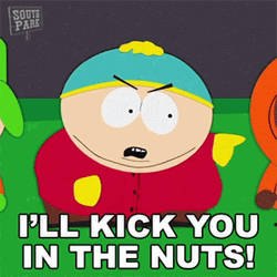 Kick In The Nuts Angry Eric Cartman GIF