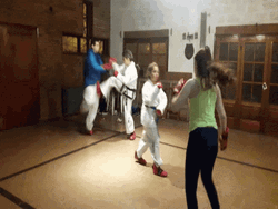 Kick In The Nuts Karate Sparring Fail GIF