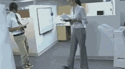 Kick In The Nuts Office Employees GIF