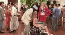 Kicking Girl On Wheelchair GIF