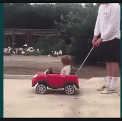 Kid Break Red Toy Car Crash GIF
