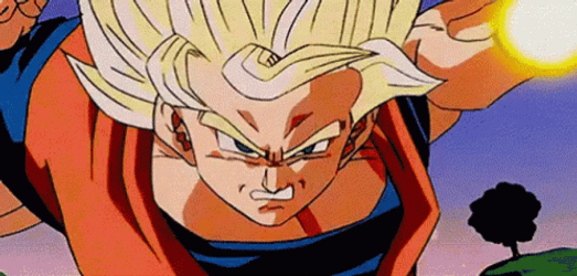 Kid Buu Avoiding Goku's Attack GIF