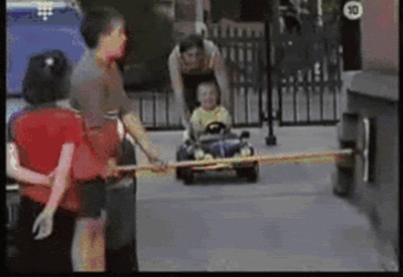 Kid Car Crash The Table GIF